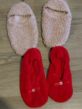Ladies Size 5/6 Nice Soft Fluffy Fleece Slippers Bundle X2