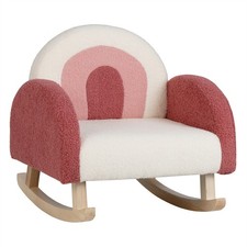 Kids Rocking Chair Children Armchair Velvet Upholstered Sofa w/ Solid Wood Legs