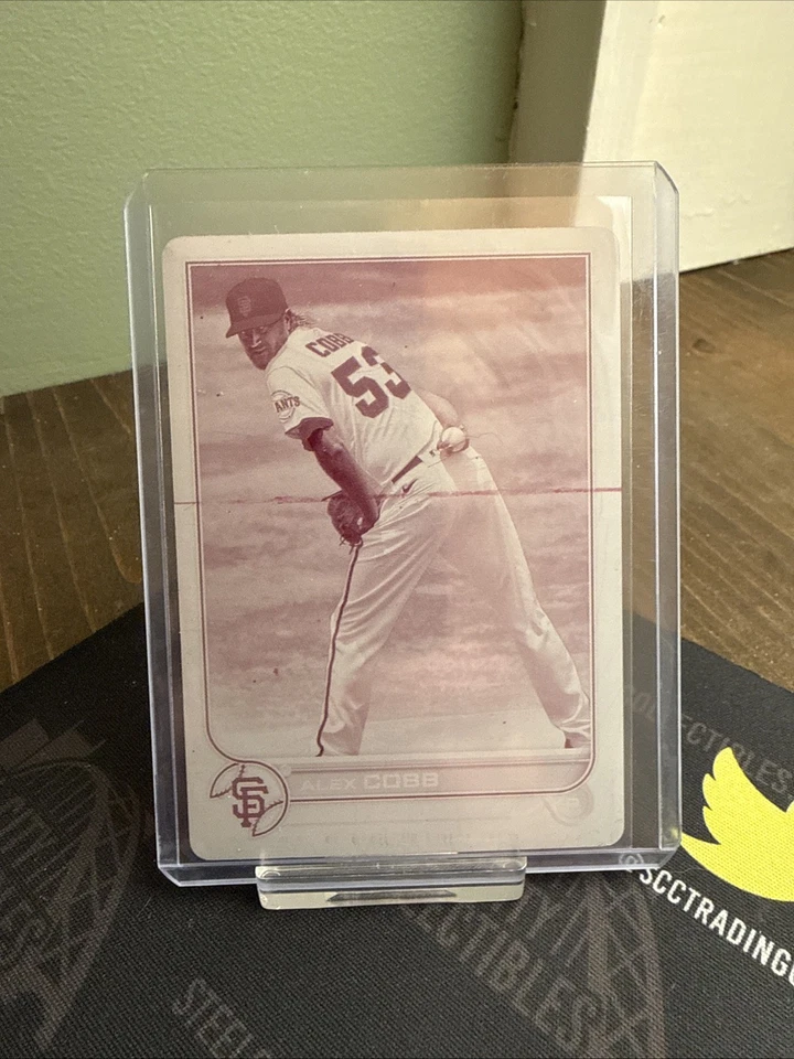 2022 Topps Series 2 Alex Cobb #359 1/1 Magenta Printing Plate SF Giants - Image 3 of 4