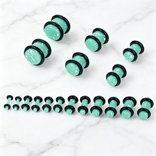 18pcs Green Acrylic Ear Plugs O-Rings Ear Gauges Stretching Kit 14G-00G
