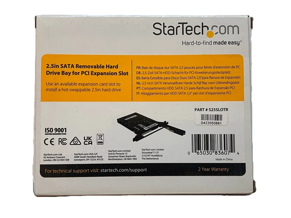 StarTech 2.5 inch SATA Removable Hard Drive Bay for PC Expansion Slot S25SLOTR - Image 2 of 3