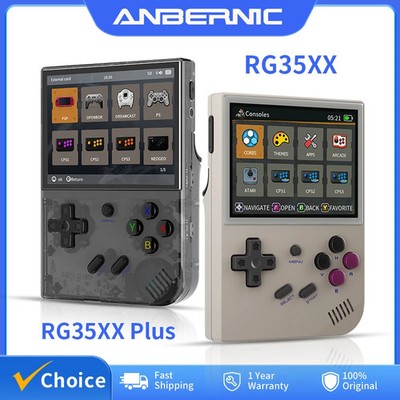 Retro-Handheld-Spielekonsole RG35XX Plus/Rg35Xx  3,5 Zoll Ips-Bildschirm Linux, 