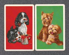 Vintage Swap Playing Cards Pair Gorgeous Dogs Cards