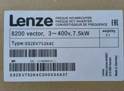 E82EV752K4C 1PCS NEW LENZE Inverter 8200 Vector 7.5kW E82EV752K4C