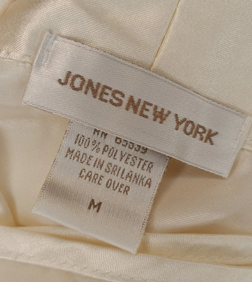 Jones New York Peignoir Set Long Bridal Kimono Slip Cream Embroidery Accent Sz M - Image 2 of 4