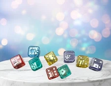 Set of 9 Multicolor Double Six Sided Dice Game RPG Math Large 19mm D6