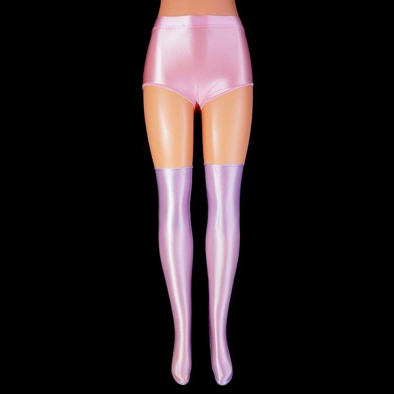 Mujeres Satén Boylegs Brillantes Pantalones Cortos Aceite Brillante Ropa Boxers Leggings Medias @@ Foto 3 de 4