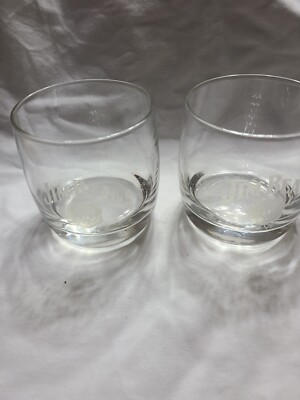 Jim Beam Lowball Glasses with Etched Logo Set of 2