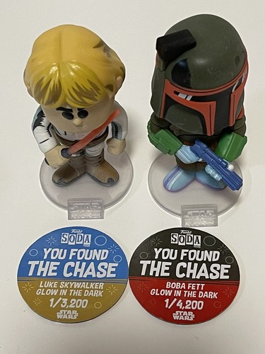 Funko Soda Boba Fett chase & Luke chase w/ celebration sticker 2022 galactic con - Picture 6 of 12