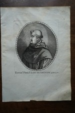 FATHER F.LOYS DE GRENADE..Portrait. Original Engraving (1650).