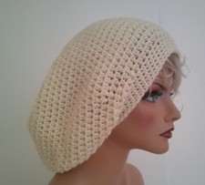 NEW CREAM BONE COLOR BAGGIE BAGGY SLOUCHY BEANIE HAT TAM CAP RASTA DREADS