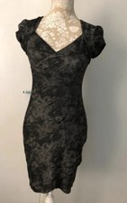 Apricot Wrap Front Bodycon Dress S/M Grey Marble Print Open Back