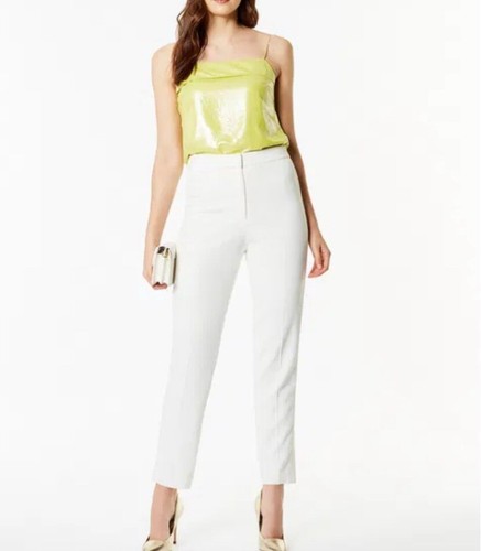Karen Millen Metallic Cami Top- Lime Green Size uk 12 Eu 40 - Picture 3 of 15