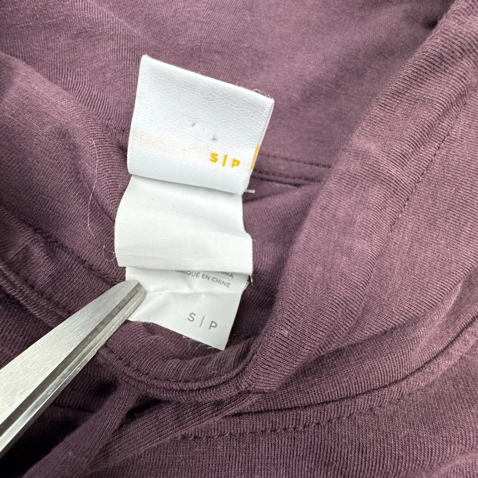 Túnica Lolë Manga Rayas Capucha Cuello Mujer Pequeña Púrpura Manga Larga Informal Suave Foto 3 de 4