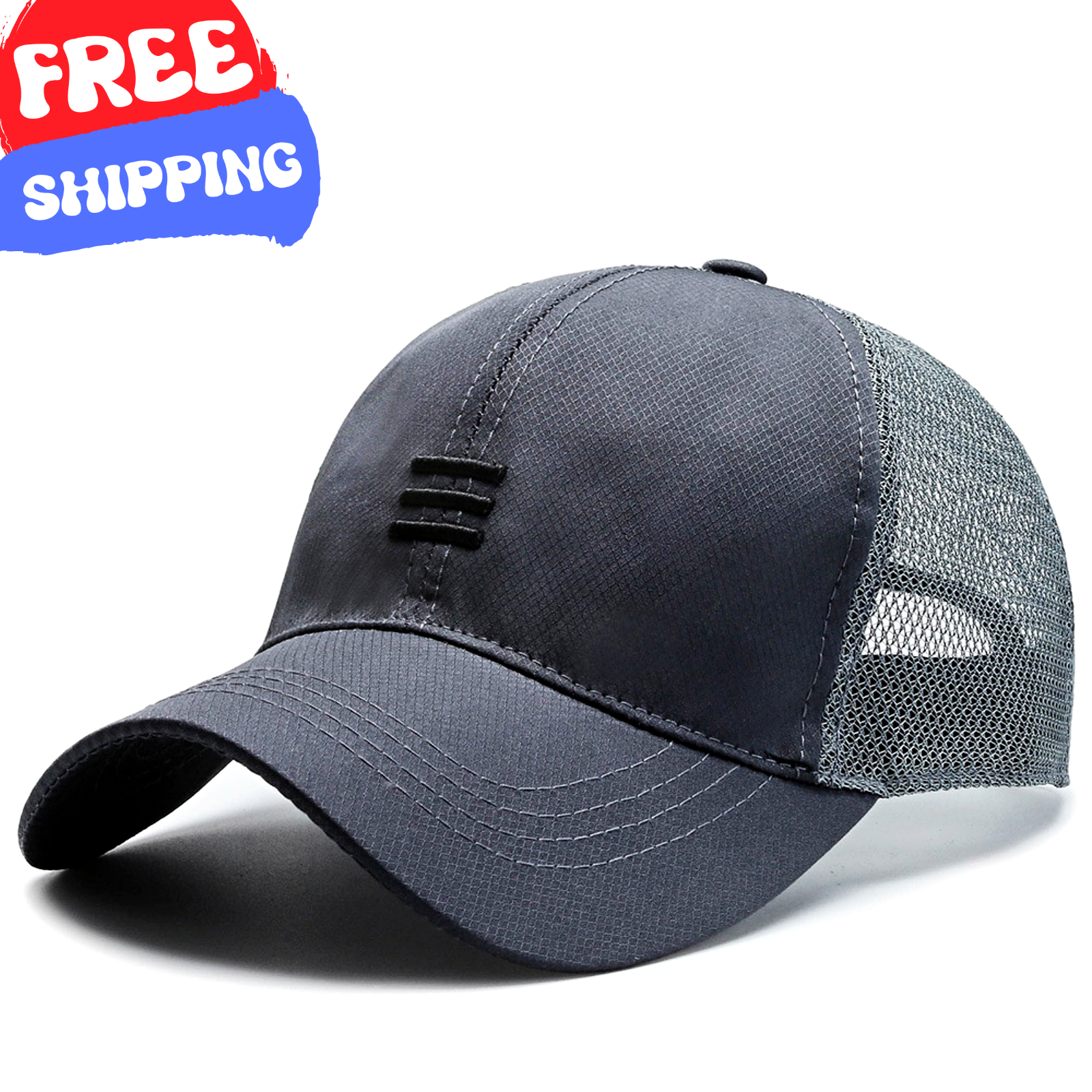 BASEBALL CAP Casual Fashion Outdoor Sun Hat Men Breathable Mesh Style Dark Gray