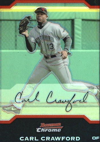 2004 (devil rays) bowman chrome refractors #56 carl crawford