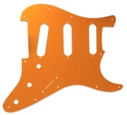 New Pickguard Anodized Stratocaster SSS Brushed Aluminum - Orange - Low Price -