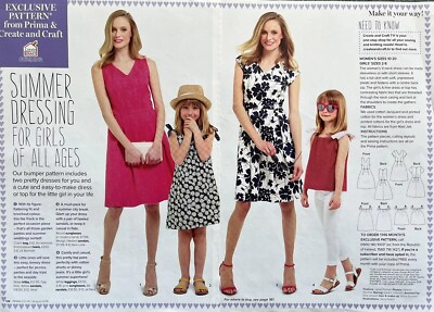 August 2016 Prima Summer Adult Child Dress Sewing Pattern Multi-Size UNCUT