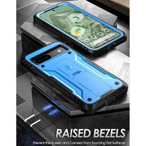 Case For Google Pixel 8A 5G Built-in screen Kickstand Rugged Shockproof Blue - Bild 7 von 7