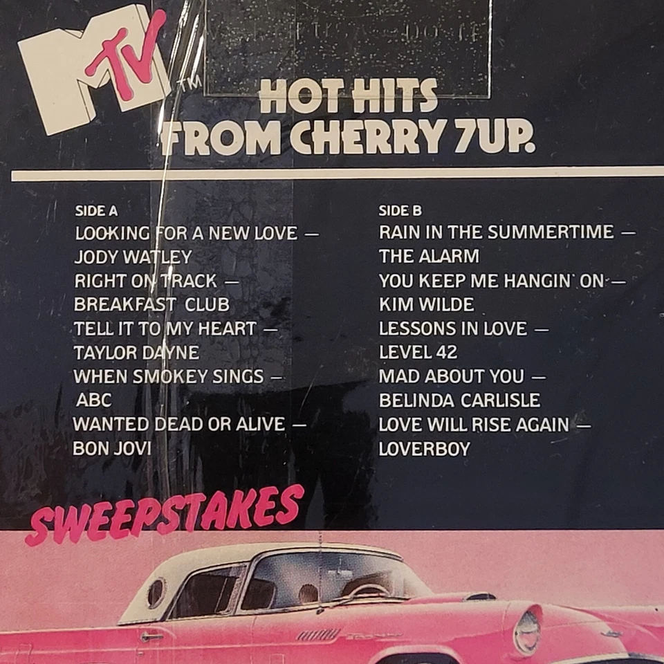 MTV Cherry 7UP Promotional Cassette 1988 UnOpened Bon Jovi Loverboy Belinda NOS - Image 4 of 4