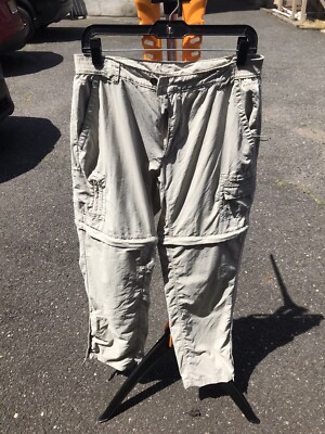 Women Columbia Titanium Khaki Convertible Hiking Pants Size M Outdoor Flat Front