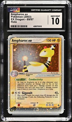 2003 Pokemon EX Dragon Ampharos EX Holo 89/97 CGC 10 (NOT PSA) | eBay