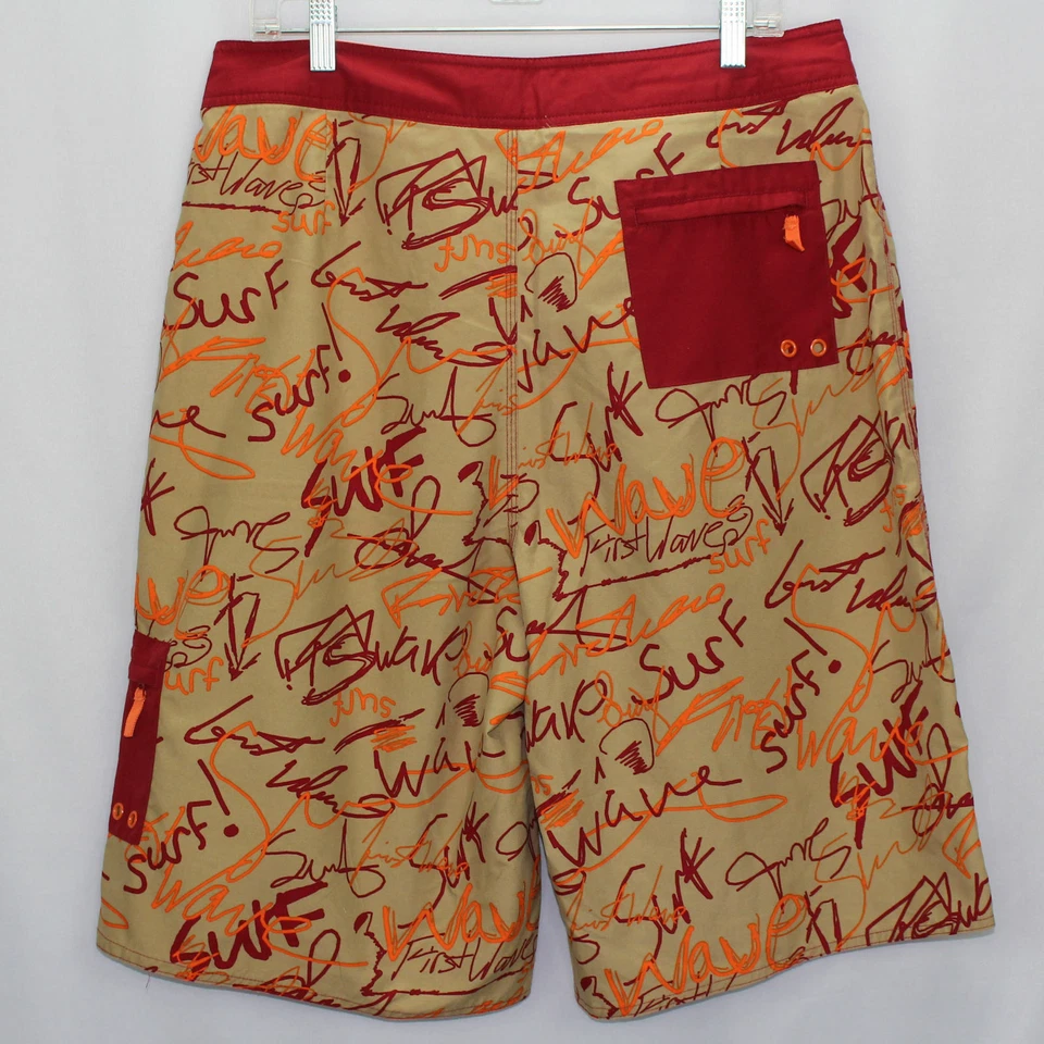 Pantalones cortos de natación First Wave Roundtree and Yorke para hombre talla 36 tostados Foto 3 de 4