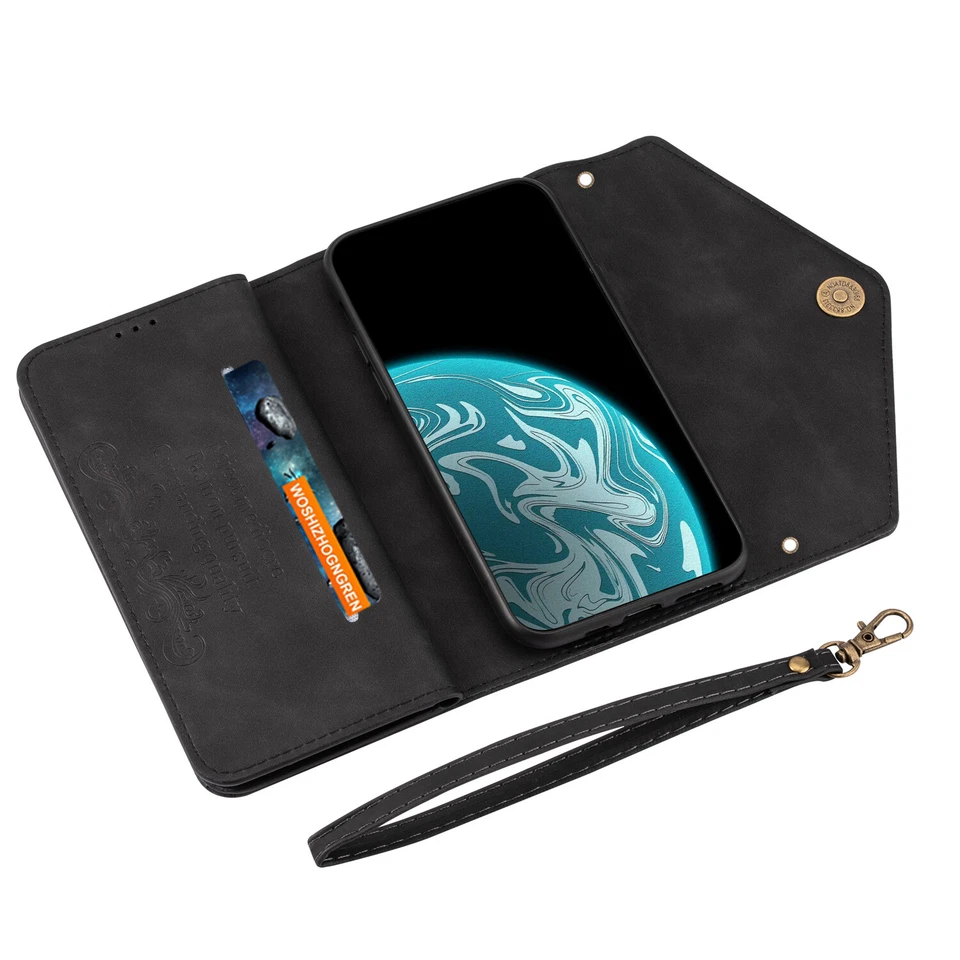 Funda tipo billetera con cremallera para Samsung Galaxy S25 Ultra/S24/S23/S22/S21/Note20 Foto 4 de 4