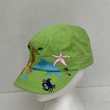 Monteray Bay Aquariam Hat Cap Stap Back Green Adj Kid w Defect Marks, Stains