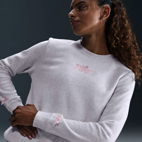 Nike Bow Sweatshirt Crewneck Heather Grey XS Coquette Damen VIRAL TIKTOK