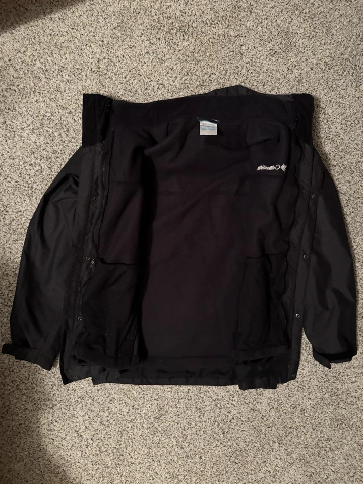 Men’s Small Hoodless Black/Gray Columbia Interchange Fleece Jacket - Image 3 of 4