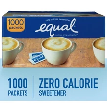 Equal Zero Calorie Sweetener 1,000 ct.~ Gluten Free, Kosher