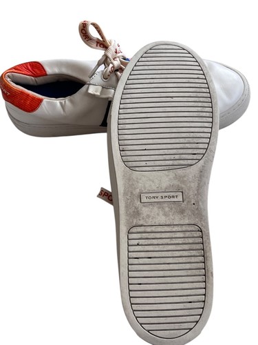 Tory Burch Sport Ruffle Sneakers Womens 9 White Rainbow Leather Low Tops Preppy - Picture 11 of 11