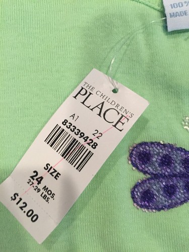 Baby Green Long Sleeve Butterfly Beaded One Piece Shirt Size 24 Months - 第 5/9 張圖片