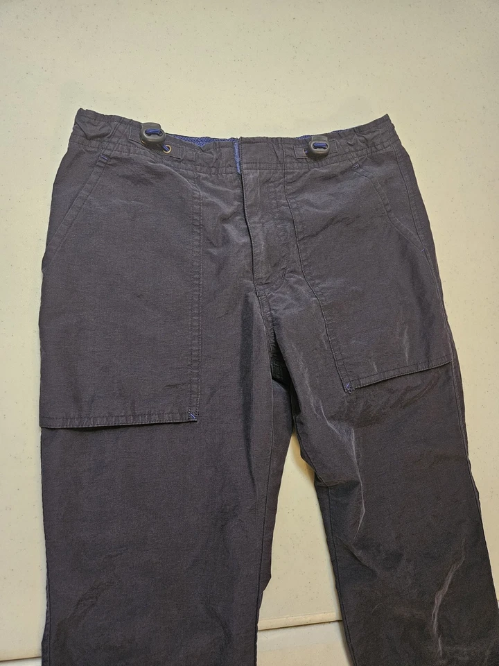 Abercrombie Cargo Flare Pants Youth Girls Medium Navy Blue Drawstring Y2K  - Image 2 of 4