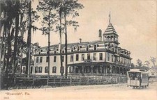 "Rivercraft" Florida trolley train & what appears to be hotel antique pc BB1471
