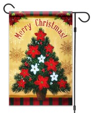 Christmas Tree Merry Christmas Garden Flag 12"X18" Christmas Decorative Flag