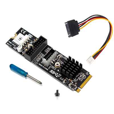 M.2 M KEY PCIe to USB 3.1 Panel 5Gbps TYPE-E&C+19/20Pin Expansion Card USB3.0