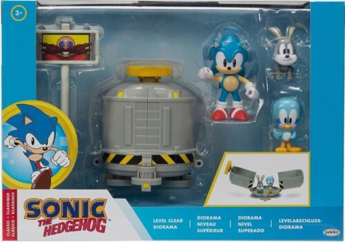 Sonic The Hedgehog 2.5" Level Clear Diorama Sonic, Flicky & Pocky Action Figure - Afbeelding 1 van 9