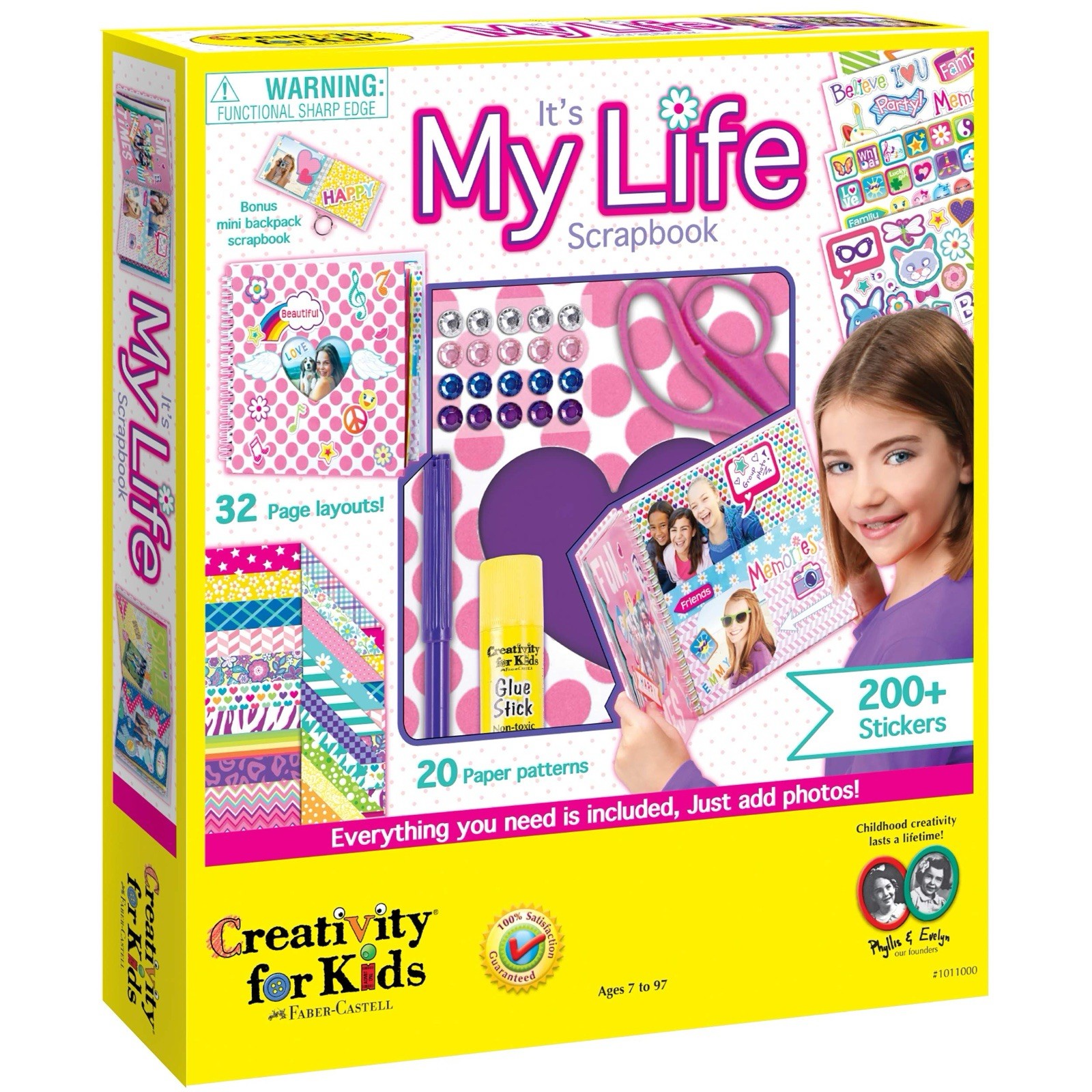 Creativity For Kids It's My Life Scrapbook Kit with 200+ Stickers, 32 Pages