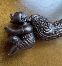 Wood Carved Japanese Bokuto Doctor Sword Bokken Dark Wood Netsuke? Vintage Rare