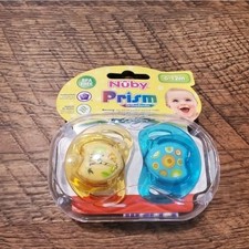 Nuby Prism Orthodontic Pacifiers Blue Yellow Baby Infant BPA Free 6-12 Month New