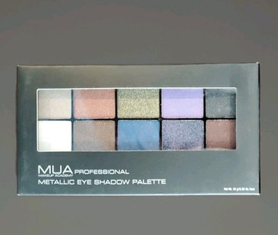 MUA Makeup Academy Professional Metallic Eye Shadow Palette 10 Shades New In Box