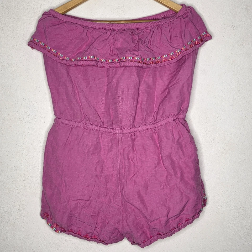 Mameluco rosa Vineyard Vines para mujer talla pequeña lino fuera del hombro playa Foto 2 de 4