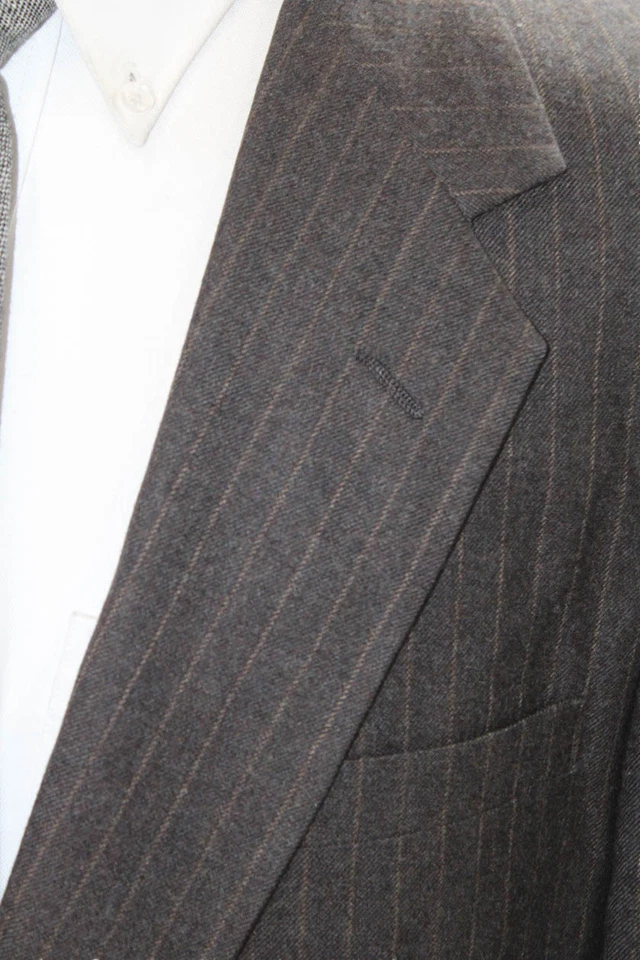 Traje Chaqueta Givenchy Para Hombre Gris Oscuro Rayas 100% Lana Talla 36 Foto 2 de 4