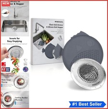 Kitchen Sink Drain Strainer Stopper Stainless Steel Chain Mesh Basket 4.4 Inch