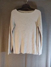 Amazon Essentials Rib Knit Thermal Womens Size XL Gray Crew Neck Long Sleeve