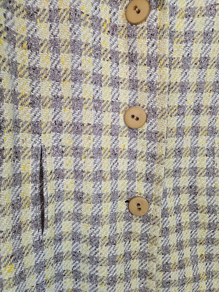 George Straith Ltd Vintage 60s Plaid Woolen Scottish Tweed Dress Coat Size S/M - Image 3 of 4