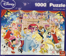 King 1000 pc. Disney: Princesses at the Ball 2015, Jigsaw Puzzle Rare Vintage