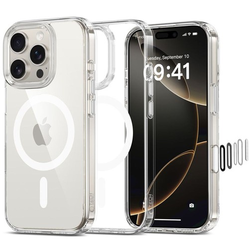 TECH-PROTECT FLEXAIR HYBRID-HÜLLE FÜR MAGSAFE IPHONE 16 PRO MAX TRANSPARENT
